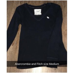 Abercrombie & Fitch Navy Long Sleeve V-neck